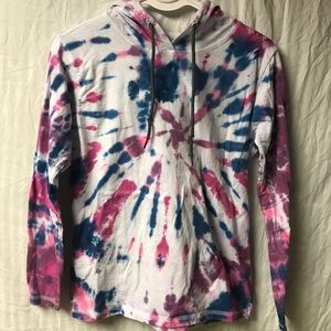 Tie dye light weight cotton hoodie